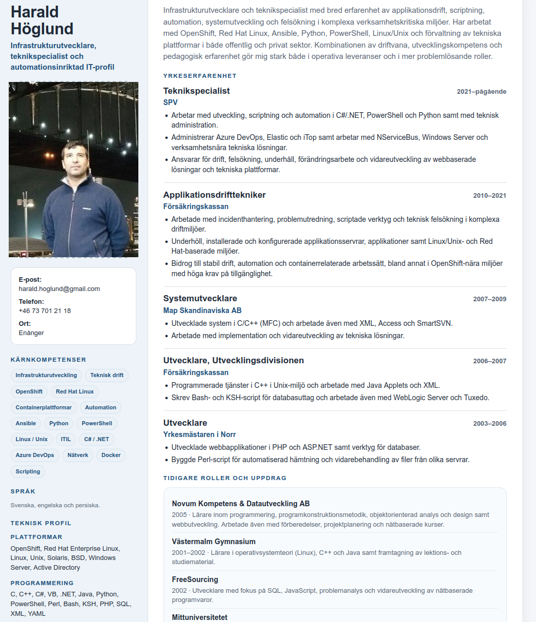 CV-exempel — IT-specialist